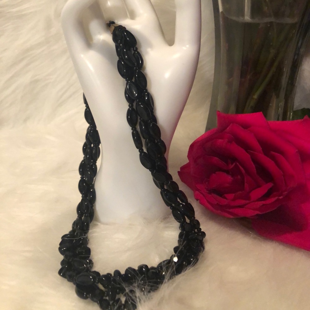 Black Beaded Necklace